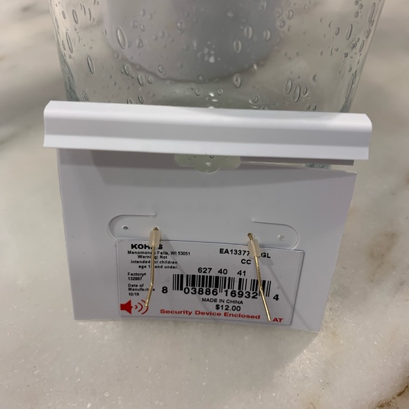 NWT Lauren Conrad Gold And Glass Ball Dangle Earrings Pierced Back - Picture 2 of 4